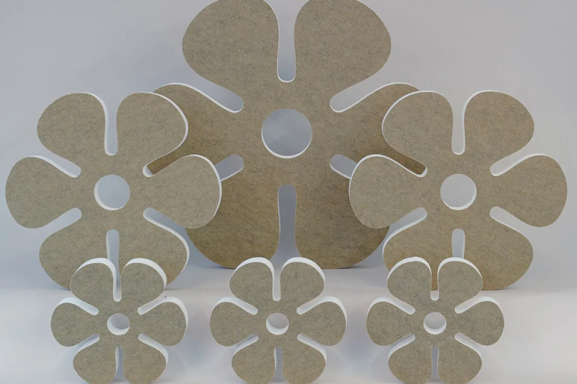 Akustik-Wandabsorber, Blume Beige, dekorativ, soni ELEMENT