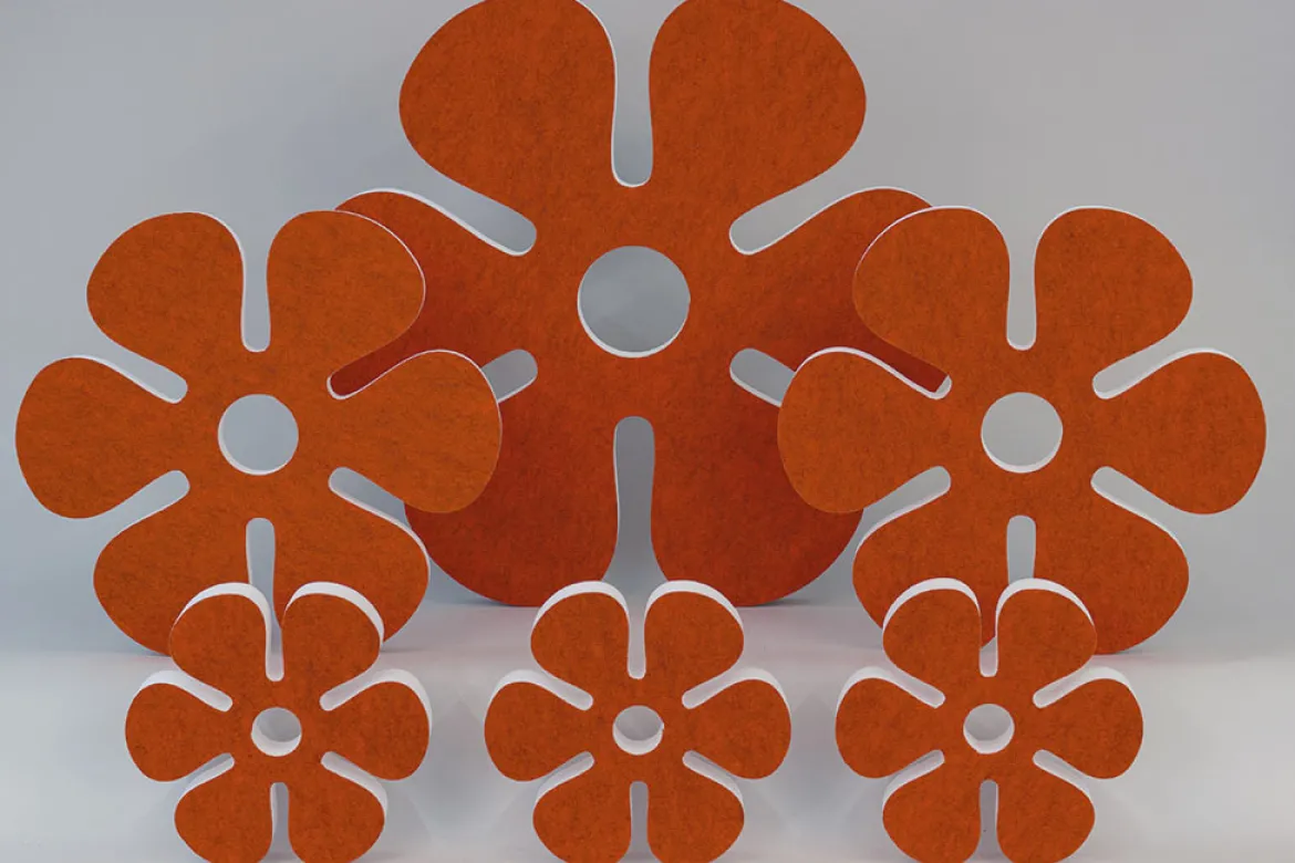 Akustik-Wandabsorber, Blume Orange, dekorativ, soni ELEMENT