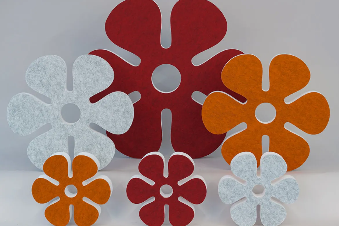 Akustik-Wandabsorber, Blume Orange, dekorativ, soni ELEMENT