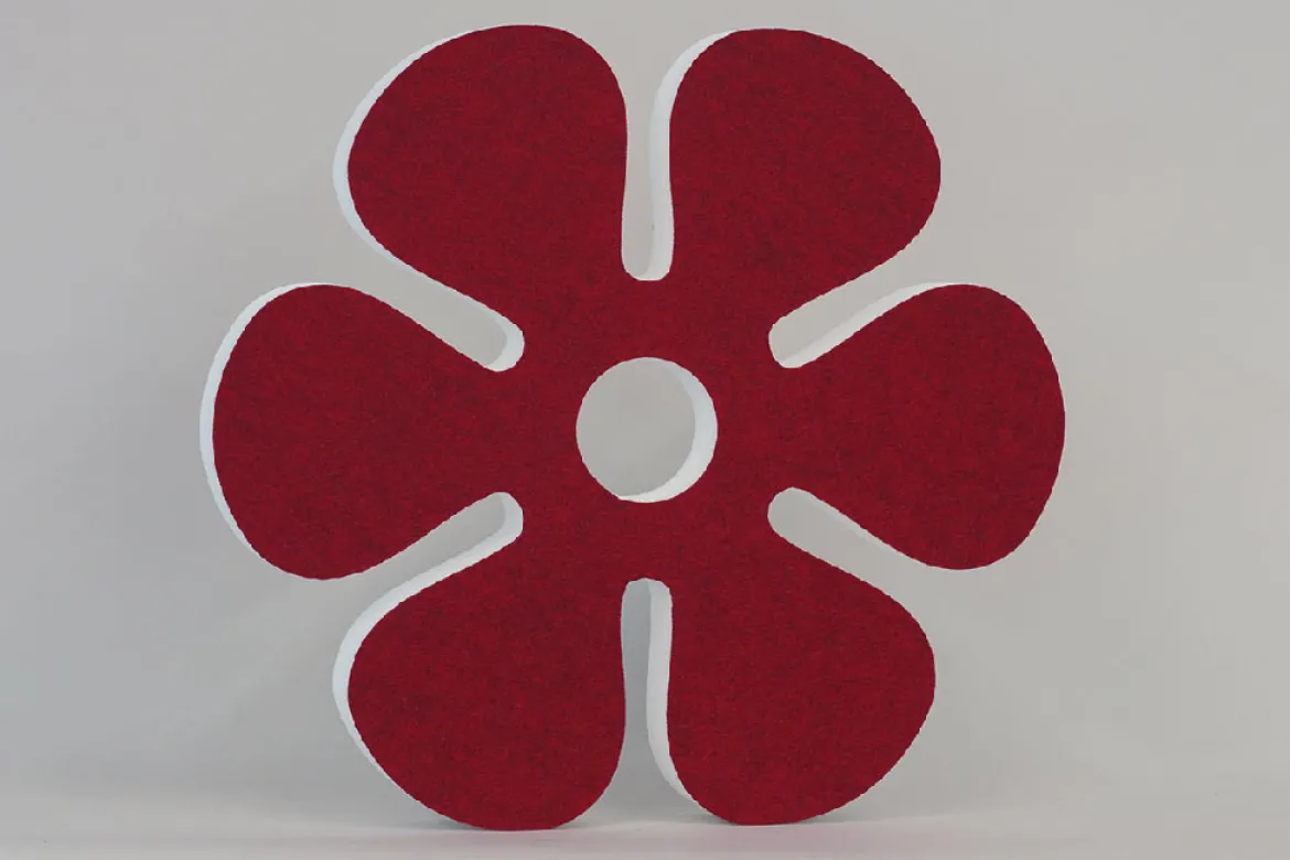 Akustik-Wandabsorber, Blume Rot, dekorativ, soni ELEMENT
