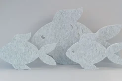 Akustik-Wandabsorber, Fisch Hellgrau, dekorativ, soni ELEMENT klein