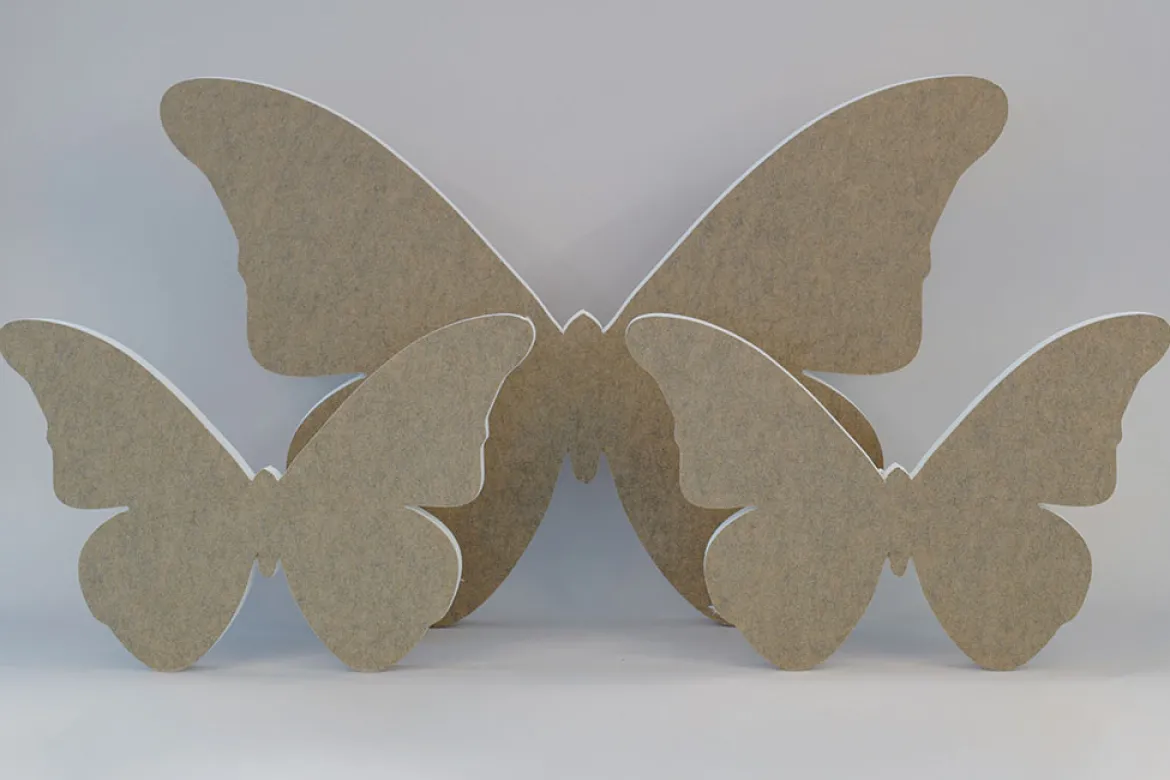 Akustik-Wandabsorber, Schmetterling Beige, dekorativ, soni ELEMENT