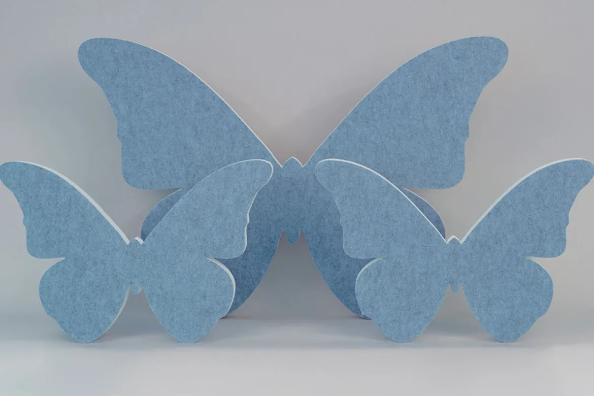 Akustik-Wandabsorber, Schmetterling Blau, dekorativ, soni ELEMENT