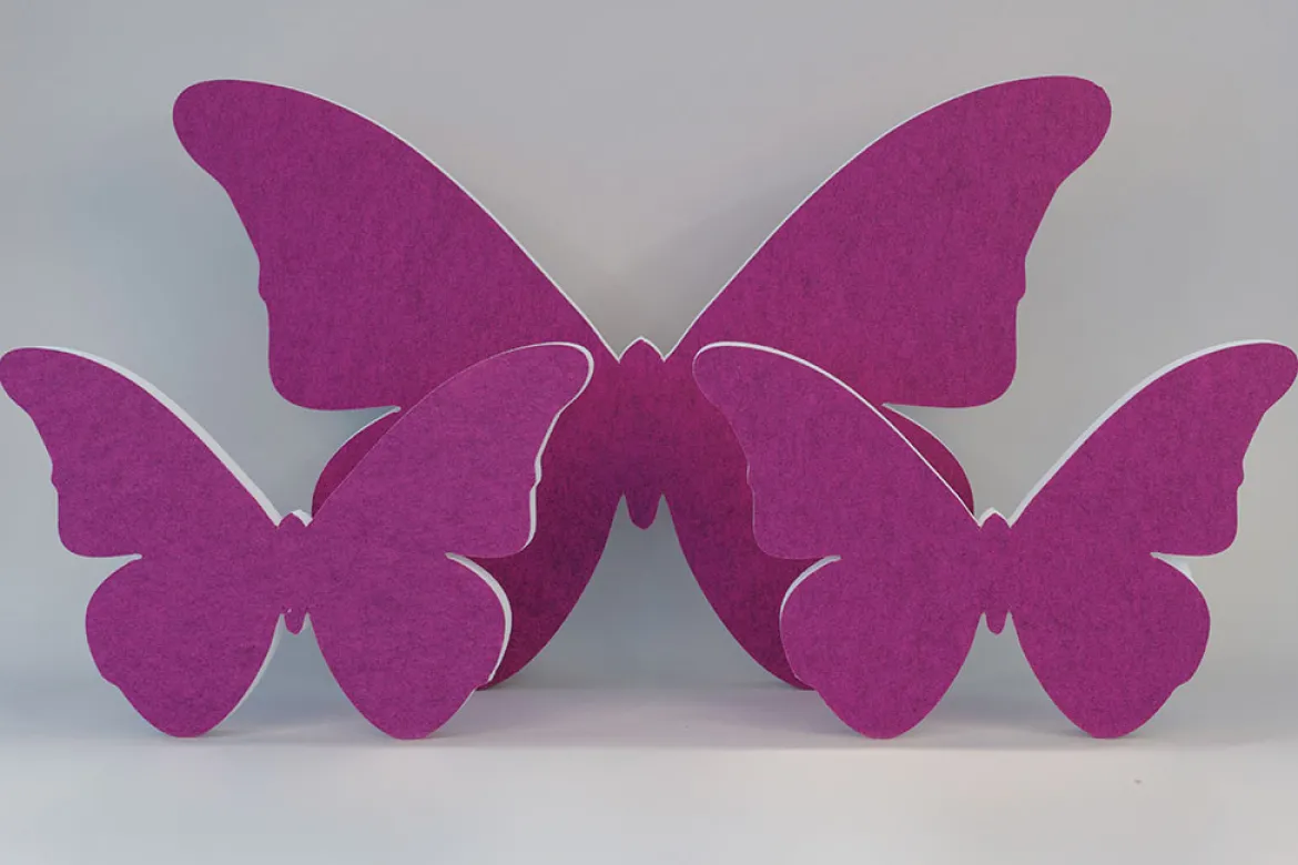 Akustik-Wandabsorber, Schmetterling Pink, dekorativ, soni ELEMENT klein