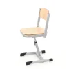 Aluflex-Aktivstuhl, höhenverstellbar 38-50 cm, Stahlfarbe weißaluminium, Filzgleiter, 9-18+ Jahre