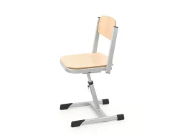 Aluflex-Aktivstuhl, höhenverstellbar 38-50 cm, Stahlfarbe weißaluminium, Filzgleiter, 9-18+ Jahre