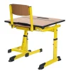 Aluflex Einer-Schülertisch, höhenverstellbar 58-70 cm, mit Drahtkorbablage zinkgelb, Filzgleiter, 6-12 Jahre