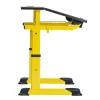 Aluflex Einer-Schülertisch, höhenverstellbar 58-70 cm, mit Drahtkorbablage zinkgelb, Kunststoffgleiter, 6-12 Jahre