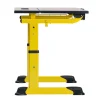 Aluflex Einer-Schülertisch, höhenverstellbar 64-82 cm, Stahlrohrfarbe zinkgelb, mit Drahtkorbablage, Kunststoffgleiter, 9-18+ Jahre