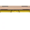 Aluflex Zweier-Schülertisch, höhenverstellbar 64-82 cm, Stahlfarbe zinkgelb, mit Drahtkorbablage, Kunststoffgleiter, 9-18+ Jahre