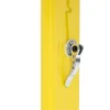 Aluflex Zweier-Schülertisch, höhenverstellbar 64-82 cm, Stahlfarbe zinkgelb, mit Drahtkorbablage, Filzgleiter, 9-18+ Jahre