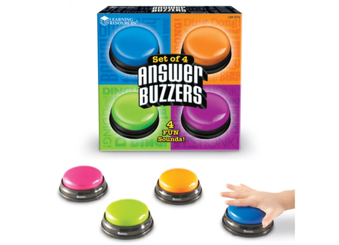 Antwort-Buzzer mit Toneffekt, 4-er Set, ab 6 Jahre