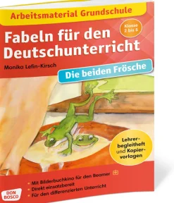 Arbeitsmaterial Grundschule. Fabeln für den Deutschunterricht. Die beiden Frösche, Heft, Klasse 2 bis 5