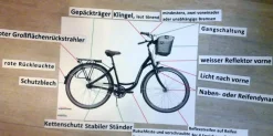 Arbeitsteppich sicheres Fahrrad, 105 x 80 cm