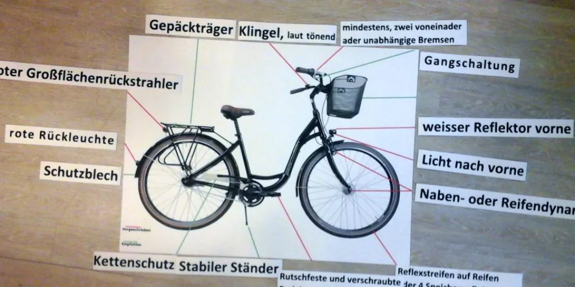Arbeitsteppich sicheres Fahrrad, 105 x 80 cm