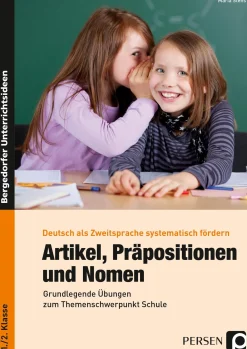 Artikel, Präpositionen und Nomen - Schule, Buch, 1.-2. Klasse