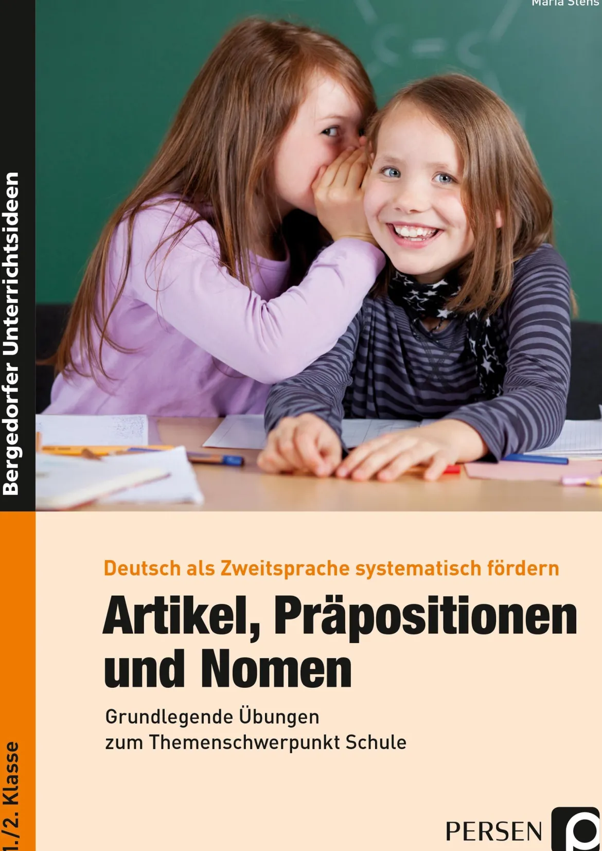 Artikel, Präpositionen und Nomen - Schule, Buch, 1.-2. Klasse