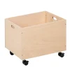 Aufbewahrungsbox groß aus Holz, 39 x 46 x 38 cm, mit Rollen