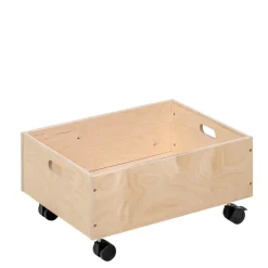 Aufbewahrungsbox klein aus Holz, mit Rollen, 24 x 46 x 38 cm