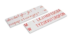 Aufgedruckte Buchstaben, Druckschrift, internationale Version, rot, ab 6 Jahre