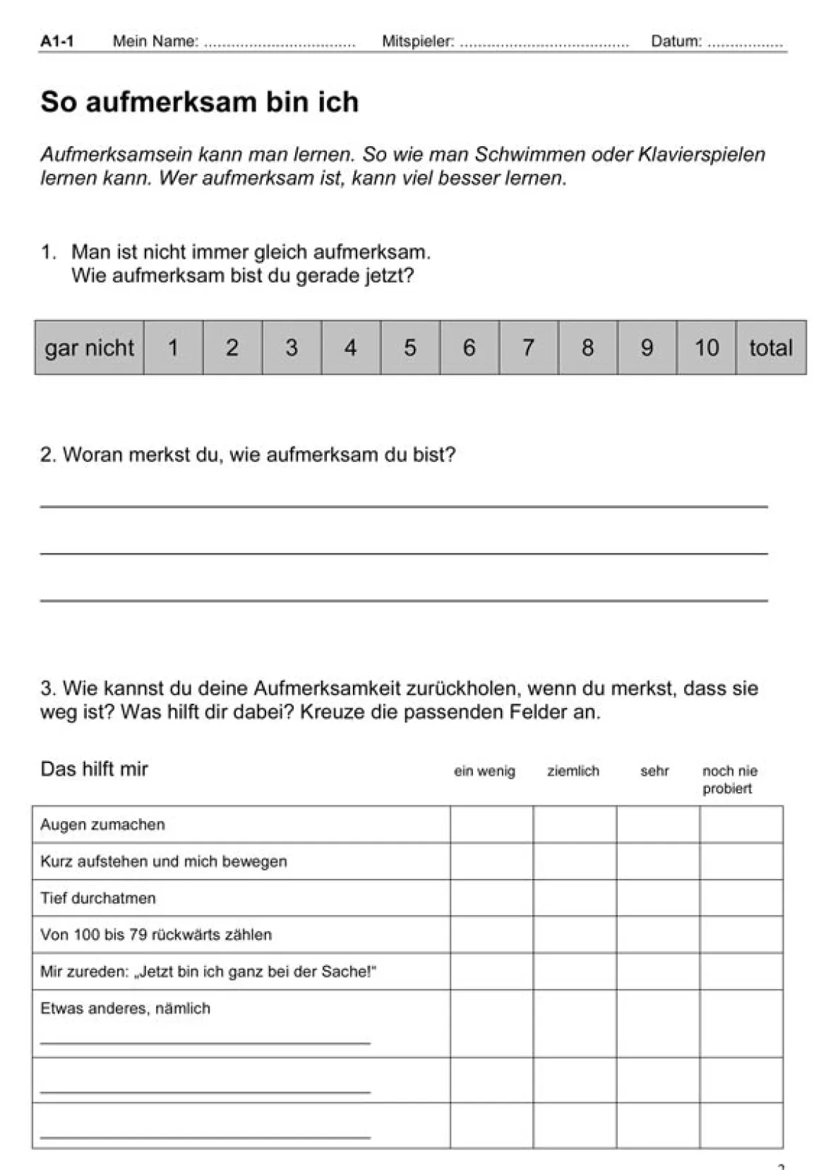 Aufmerksamkeitstraining - Praxisbuch, 4-12 Jahre