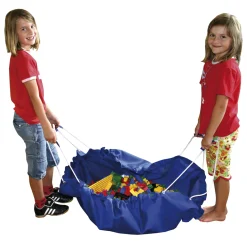 Aufräumsack Spieldecke, blau, Ø 135 cm, innenliegender Tunnelzug mit 4 Schlaufen