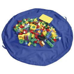 Aufräumsack Spieldecke, blau, Ø 135 cm, innenliegender Tunnelzug mit 4 Schlaufen
