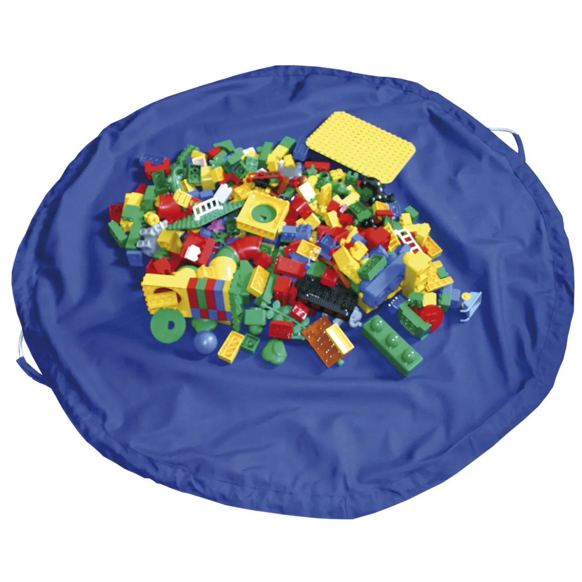 Aufräumsack Spieldecke, blau, Ø 135 cm, innenliegender Tunnelzug mit 4 Schlaufen