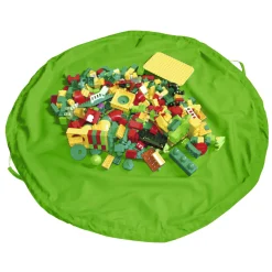 Aufräumsack Spieldecke, grün, Ø 135 cm, innenliegender Tunnelzug mit 4 Schlaufen