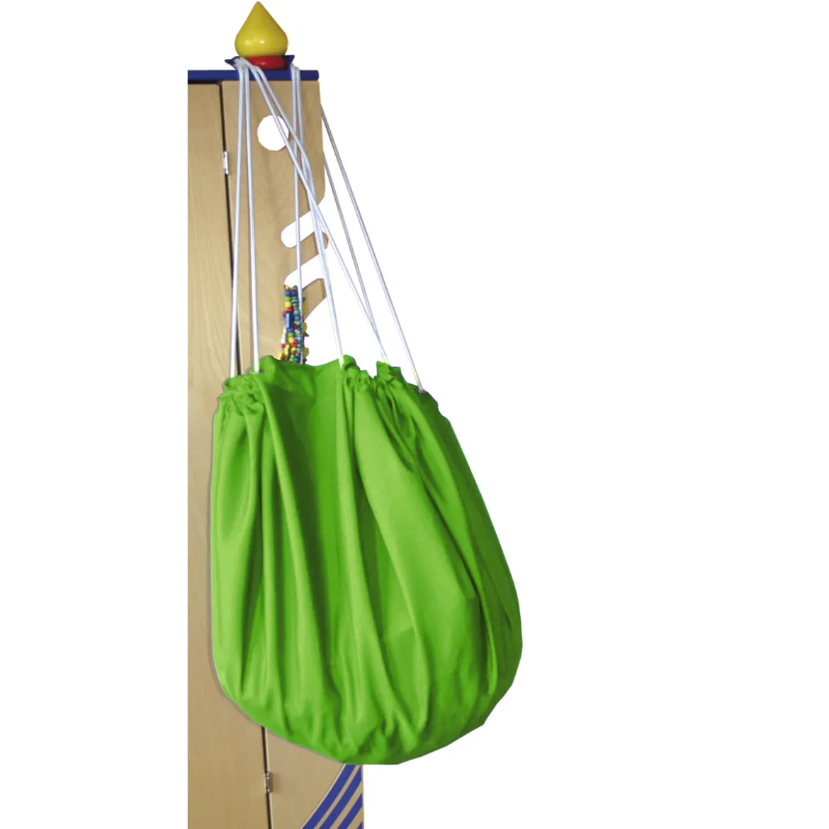 Aufräumsack Spieldecke, grün, Ø 135 cm, innenliegender Tunnelzug mit 4 Schlaufen