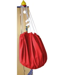 Aufräumsack Spieldecke, rot, Ø 135 cm, innenliegender Tunnelzug mit 4 Schlaufen