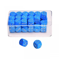 35 Augenwürfeln aus Holz 14 mm, blau