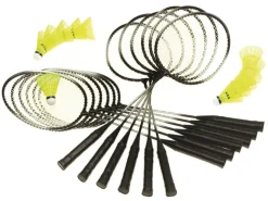 Badminton Schulset Alu-Line Plus mit Tasche, 12 Schläger, 12 Bälle mittel