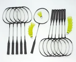 Badminton Schulset Alu-Line Plus mit Tasche, 12 Schläger, 12 Bälle mittel