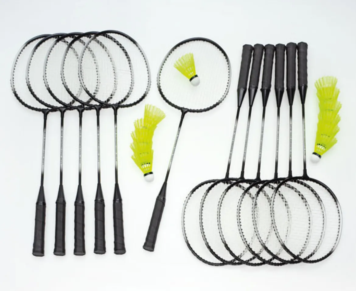 Badminton Schulset Alu-Line Plus mit Tasche, 12 Schläger, 12 Bälle mittel
