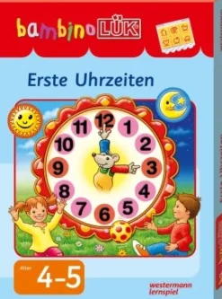 bambinoLÜK Erste Uhrzeiten, Set inkl. Heft, Kontrollgerät, Pappuhr