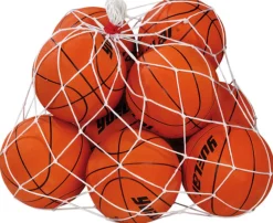 Basketballset Junior, 10 Stück im Ballnetz, 5-11 Jahre