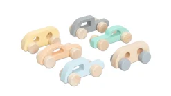 Betzold Holz Schiebeautos natur, 6er Set
