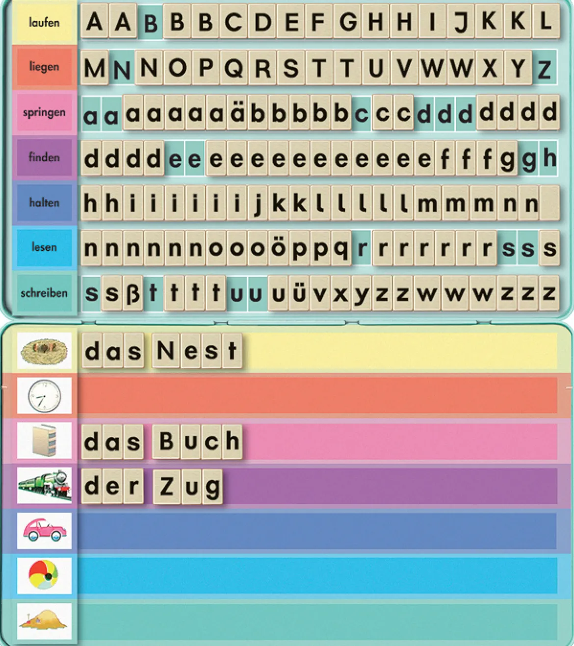Bilder, Wörter, Buchstaben - Arbeitskasten 7316 deutsche Edition