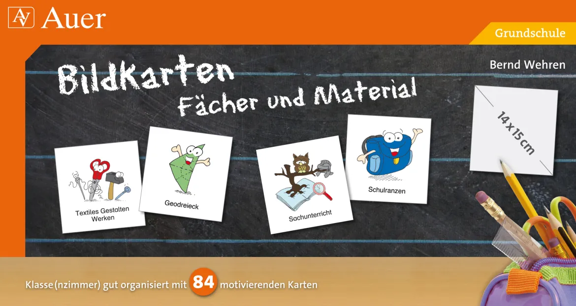 Bildkarten Fächer und Material