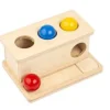 Bälle drücken, Holzbox mit Kugeln, ab 1 Jahr