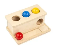 Bälle drücken, Holzbox mit Kugeln, ab 1 Jahr