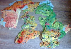 Bodenpuzzle Deutschland physisch, 32 Teile