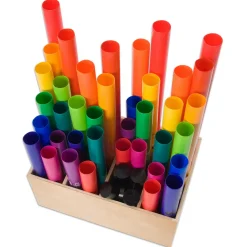 Boomwhackers®, Klassensatz in Aufbewahrungsbox, Set mit 39 Röhren, inkl. 8 Octavator-Caps