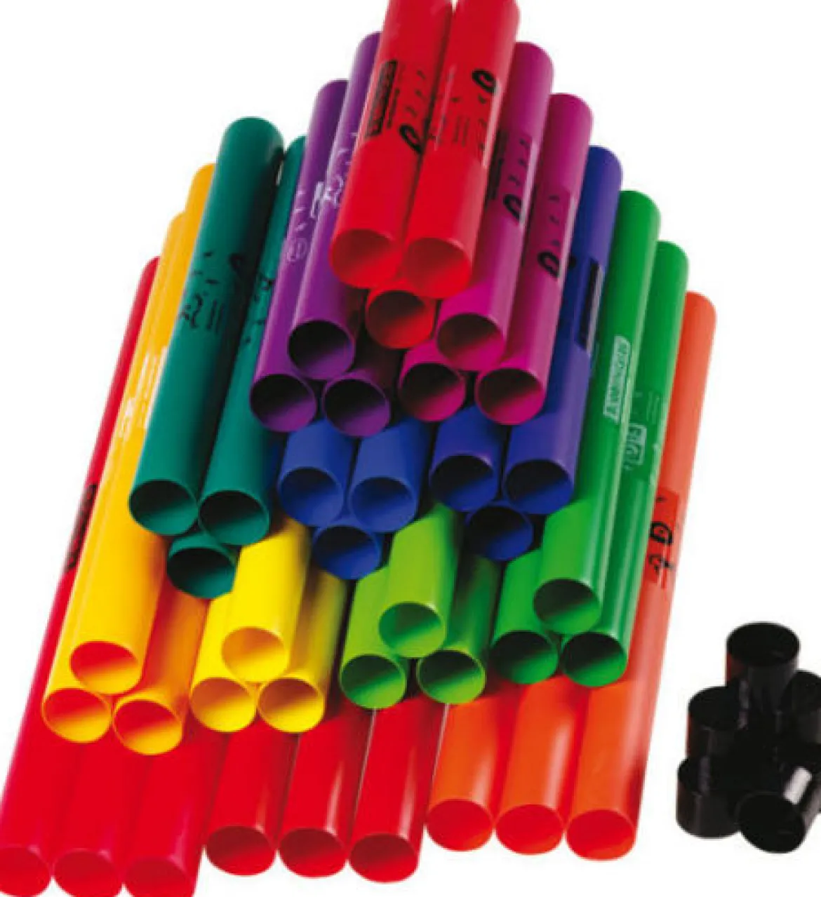 Boomwhackers®, Klassensatz, Set mit 39 Röhren, inkl. 8 Octavator-Caps