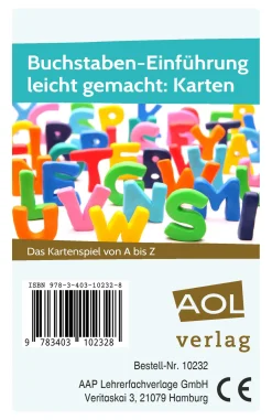Buchstaben-Einführung leicht gemacht: Karten, 1. Klasse
