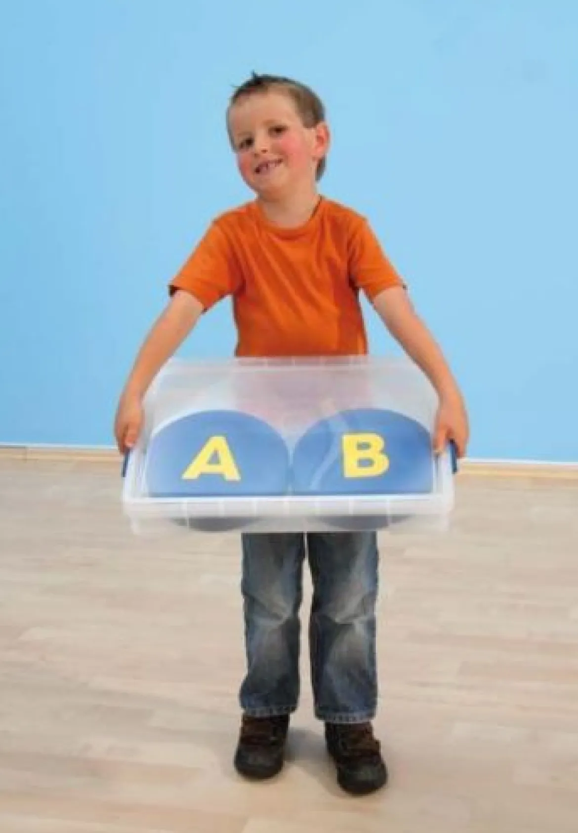 Buchstaben-Matten rutschfest in Kunststoffbox, 26 Stück, 4-7 Jahre