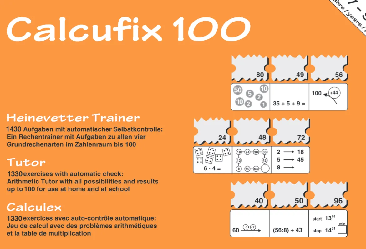 Calcufix 100, mathematische Puzzle-Spiele, 2.-3. Klasse