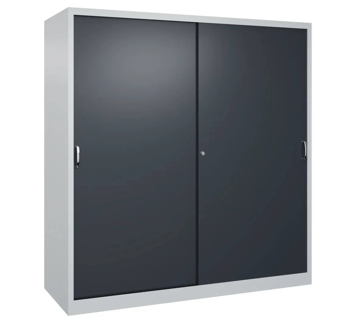 C+P Sportgeräteschrank, 1950x1900x600mm, Korpus RAL 7035 Lichtgrau, Front RAL 7016 Anthrazitgrau