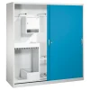C+P Sportgeräteschrank, 1950x1900x600mm, Korpus RAL 7035 Lichtgrau, Front RAL 5012 Lichtblau